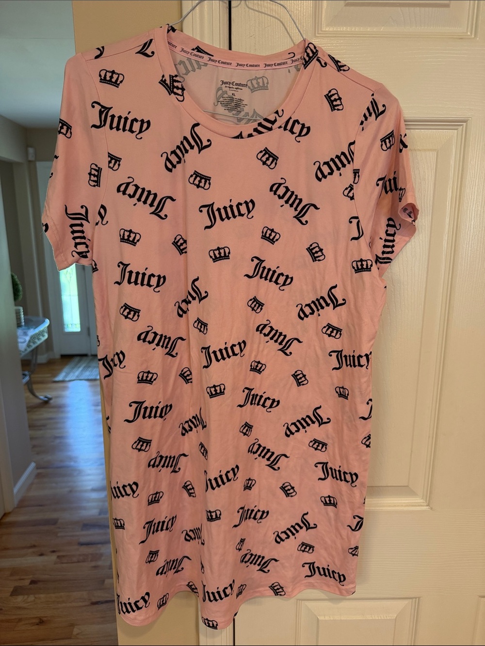 NWT Juicy Couture Light Pink Logo Nightgown Dress Pajama - Size XL
